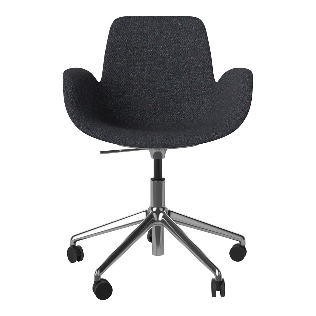 Fauteuil Seed - Rembourré - Piètement 5 branches avec roulettes - Chrome