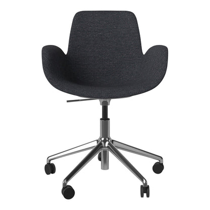 Fauteuil Seed - Rembourré - Piètement 5 branches avec roulettes - Chrome