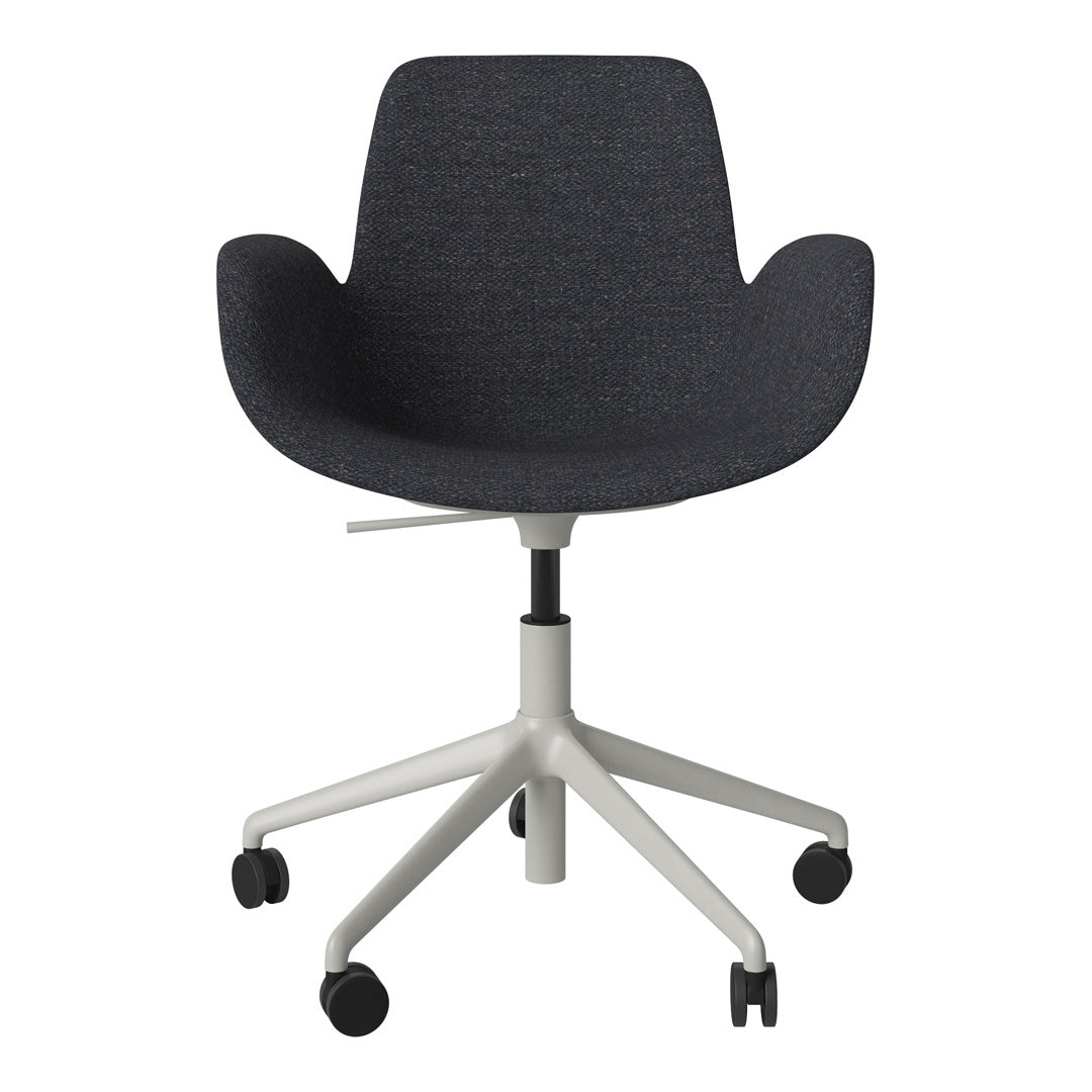 Fauteuil Seed - Rembourré - Piètement 5 branches avec roulettes - Acier laqué gris