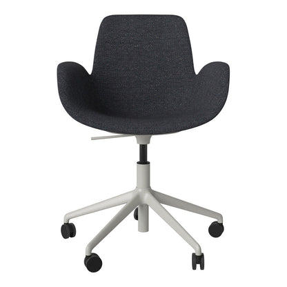 Fauteuil Seed - Rembourré - Piètement 5 branches avec roulettes - Acier laqué gris