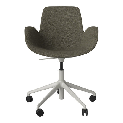 Fauteuil Seed - Rembourré - Piètement 5 branches avec roulettes - Acier laqué gris