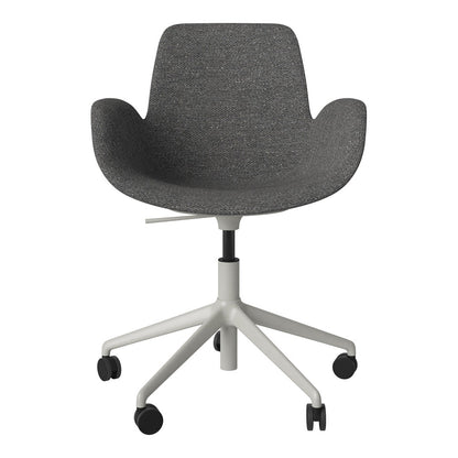 Fauteuil Seed - Rembourré - Piètement 5 branches avec roulettes - Acier laqué gris