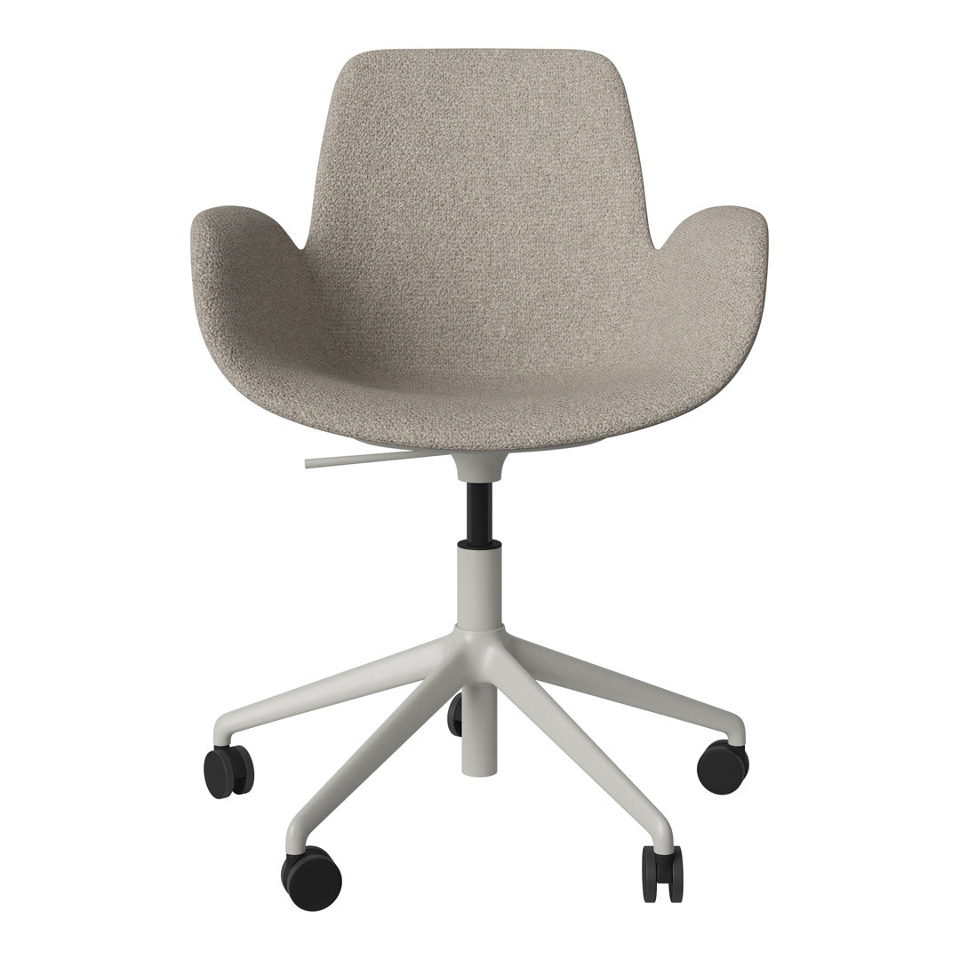 Fauteuil Seed - Rembourré - Piètement 5 branches avec roulettes - Acier laqué gris