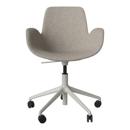 Fauteuil Seed - Rembourré - Piètement 5 branches avec roulettes - Acier laqué gris