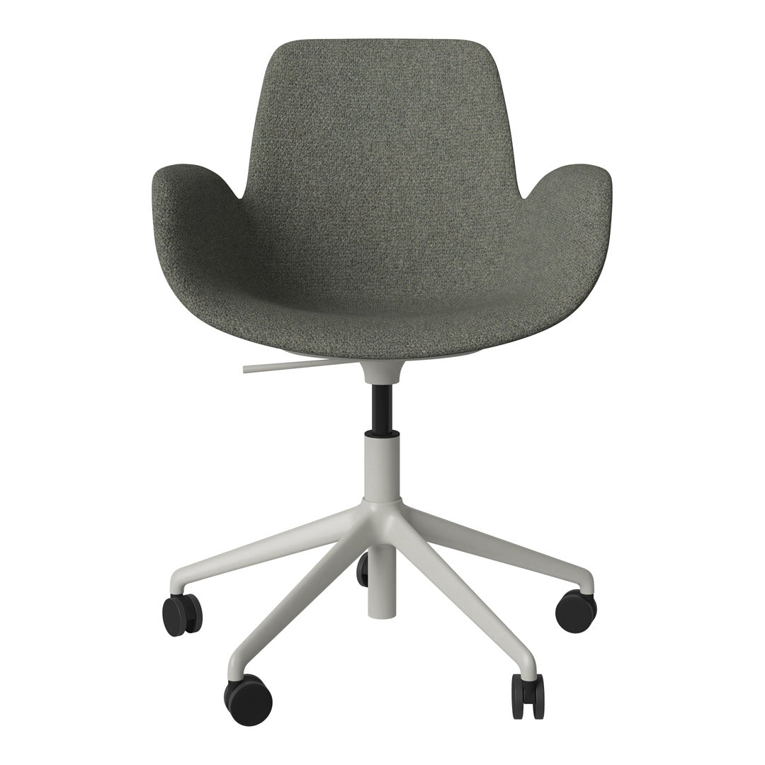 Fauteuil Seed - Rembourré - Piètement 5 branches avec roulettes - Acier laqué gris
