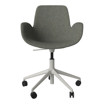 Fauteuil Seed - Rembourré - Piètement 5 branches avec roulettes - Acier laqué gris