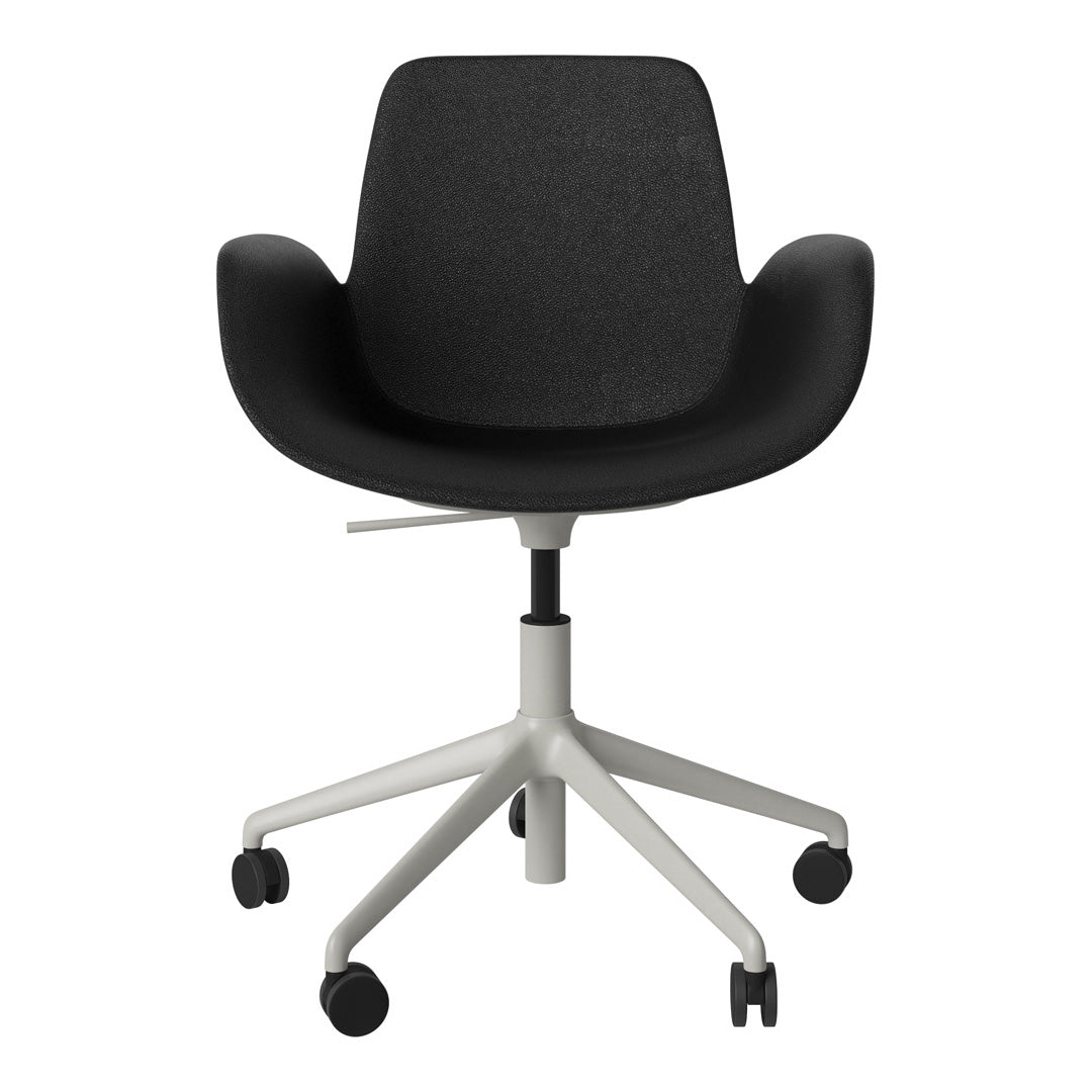 Fauteuil Seed - Rembourré - Piètement 5 branches avec roulettes - Acier laqué gris
