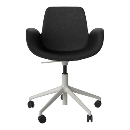 Fauteuil Seed - Rembourré - Piètement 5 branches avec roulettes - Acier laqué gris