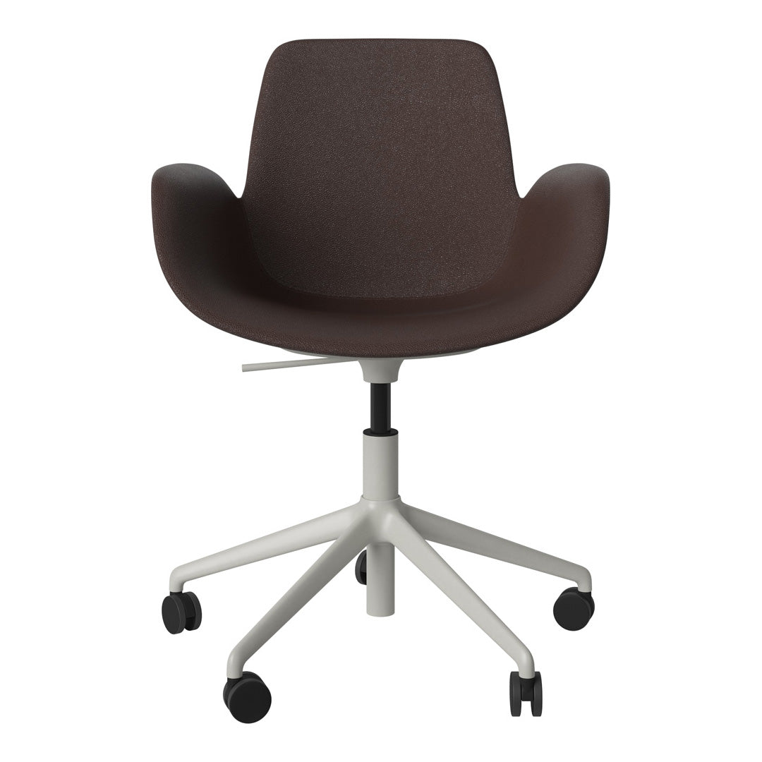 Fauteuil Seed - Rembourré - Piètement 5 branches avec roulettes - Acier laqué gris