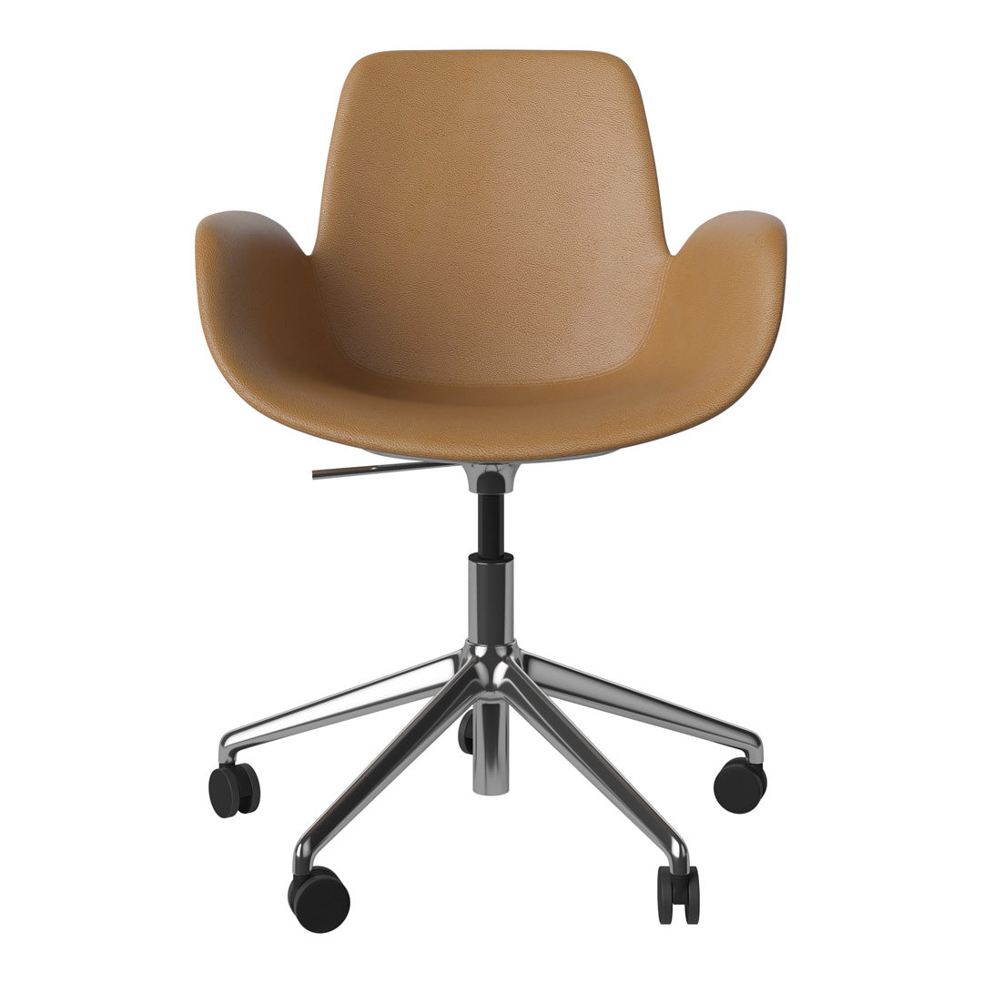 Fauteuil Seed - Rembourré - Piètement 5 branches avec roulettes - Chrome