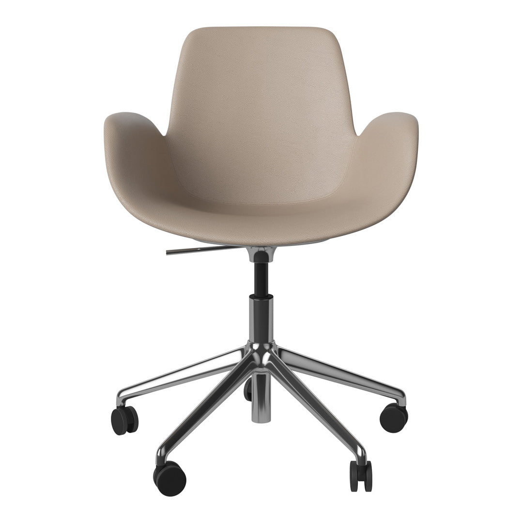 Fauteuil Seed - Rembourré - Piètement 5 branches avec roulettes - Chrome