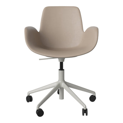 Fauteuil Seed - Rembourré - Piètement 5 branches avec roulettes - Acier laqué gris