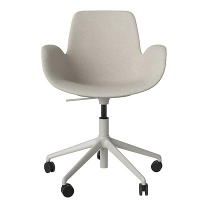 Fauteuil Seed - Rembourré - Piètement 5 branches avec roulettes - Acier laqué gris