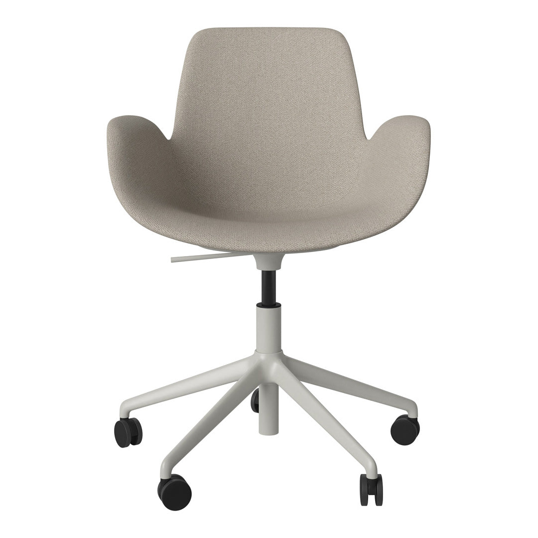 Fauteuil Seed - Rembourré - Piètement 5 branches avec roulettes - Acier laqué gris