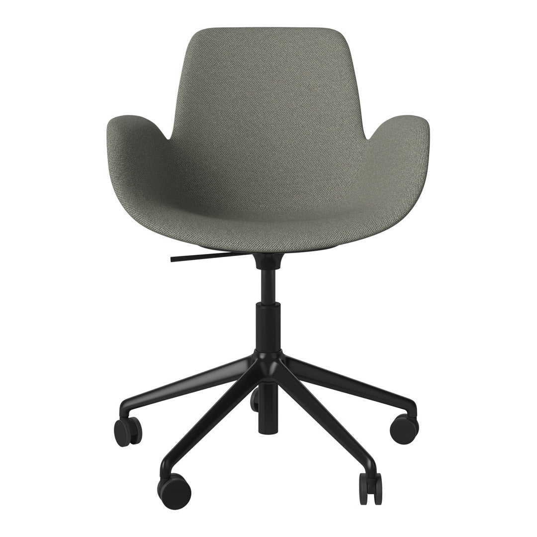 Fauteuil Seed - Rembourré - Piètement 5 branches avec roulettes - Acier laqué noir