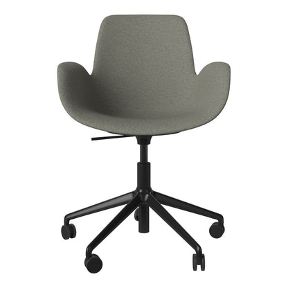 Fauteuil Seed - Rembourré - Piètement 5 branches avec roulettes - Acier laqué noir