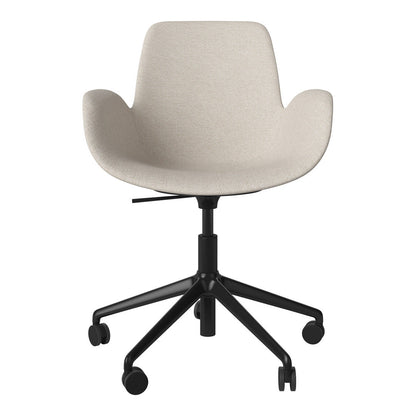 Fauteuil Seed - Rembourré - Piètement 5 branches avec roulettes - Acier laqué noir