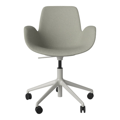 Fauteuil Seed - Rembourré - Piètement 5 branches avec roulettes - Acier laqué gris