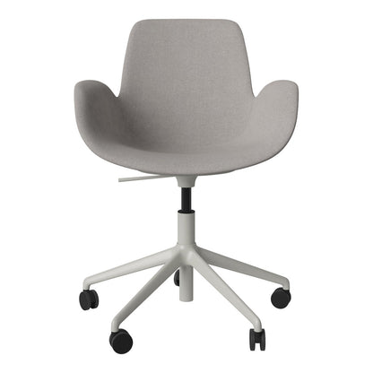 Fauteuil Seed - Rembourré - Piètement 5 branches avec roulettes - Acier laqué gris