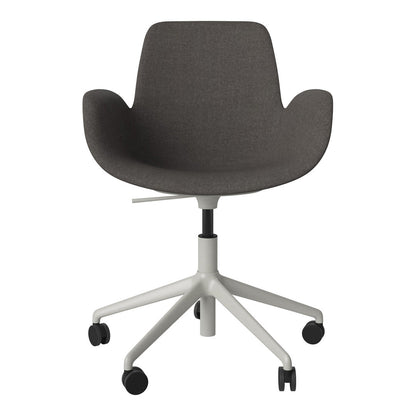 Fauteuil Seed - Rembourré - Piètement 5 branches avec roulettes - Acier laqué gris