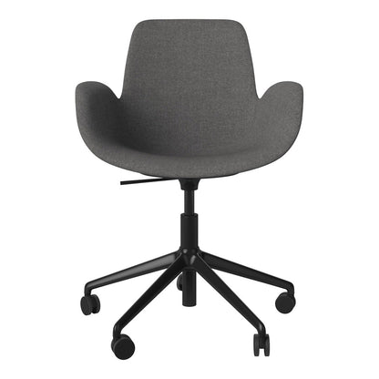 Fauteuil Seed - Rembourré - Piètement 5 branches avec roulettes - Acier laqué noir