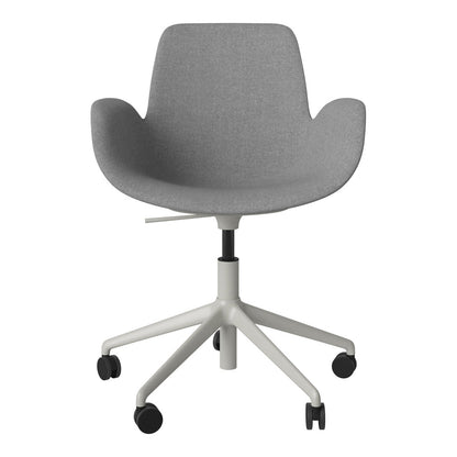 Fauteuil Seed - Rembourré - Piètement 5 branches avec roulettes - Acier laqué gris