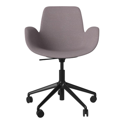 Fauteuil Seed - Rembourré - Piètement 5 branches avec roulettes - Acier laqué noir