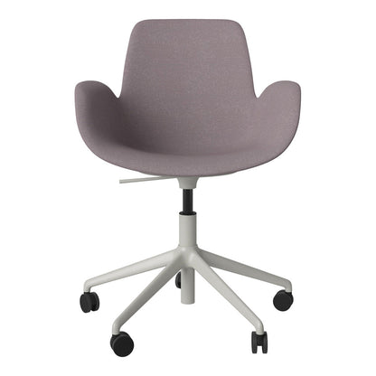 Fauteuil Seed - Rembourré - Piètement 5 branches avec roulettes - Acier laqué gris
