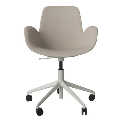 Fauteuil Seed - Rembourré - Piètement 5 branches avec roulettes - Acier laqué gris