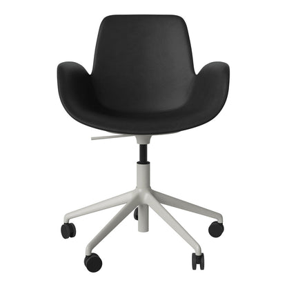 Fauteuil Seed - Rembourré - Piètement 5 branches avec roulettes - Acier laqué gris