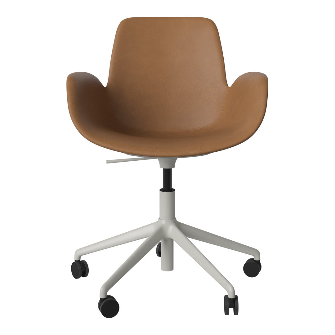 Fauteuil Seed - Rembourré - Piètement 5 branches avec roulettes - Acier laqué gris