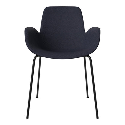 Fauteuil de salle à manger Seed - Rembourré - Piètement en acier, laqué noir