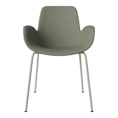 Fauteuil de salle à manger Seed - Rembourré - Piètement en acier, laqué gris