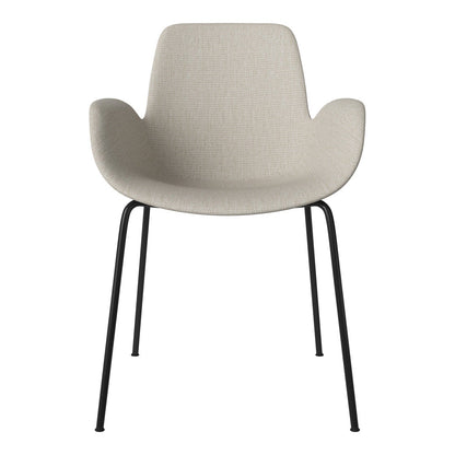 Fauteuil de salle à manger Seed - Rembourré - Piètement en acier, laqué noir
