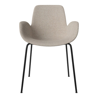 Fauteuil de salle à manger Seed - Rembourré - Piètement en acier, laqué noir