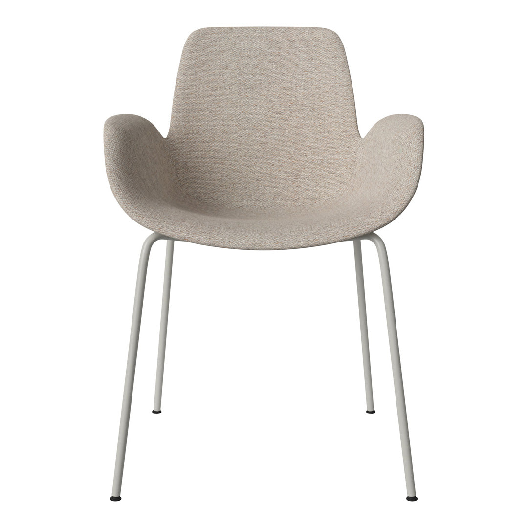 Fauteuil de salle à manger Seed - Rembourré - Piètement en acier, laqué gris