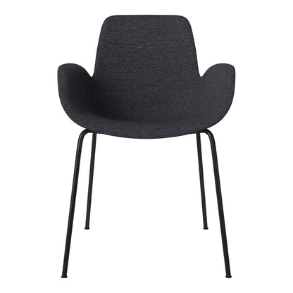 Fauteuil de salle à manger Seed - Rembourré - Piètement en acier, laqué noir