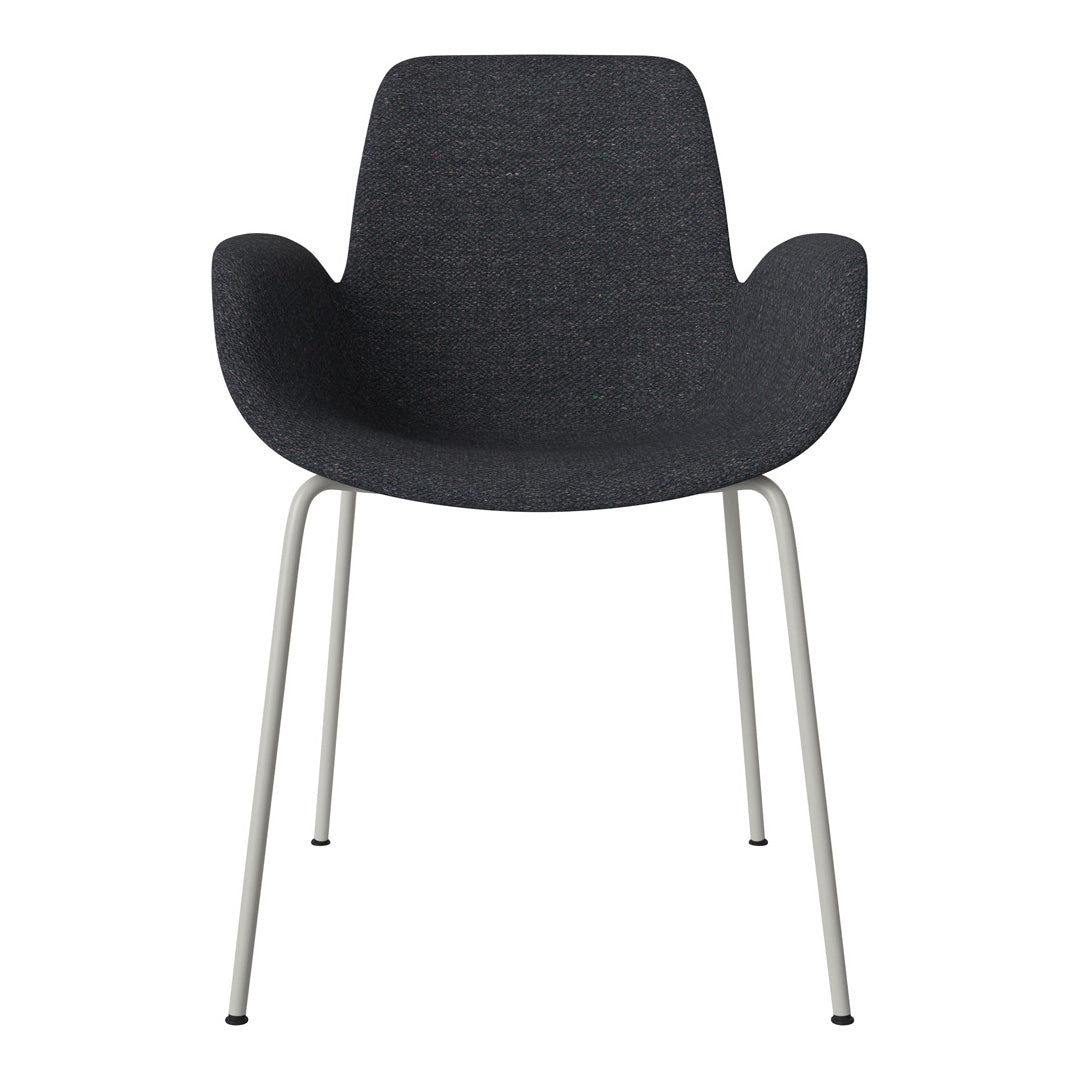 Fauteuil de salle à manger Seed - Rembourré - Piètement en acier, laqué gris