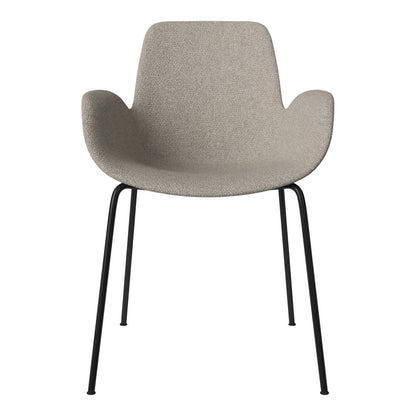 Fauteuil de salle à manger Seed - Rembourré - Piètement en acier, laqué noir