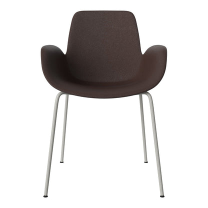 Fauteuil de salle à manger Seed - Rembourré - Piètement en acier, laqué gris