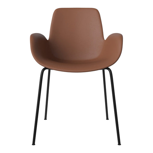 Fauteuil de salle à manger Seed - Rembourré - Piètement en acier, laqué noir