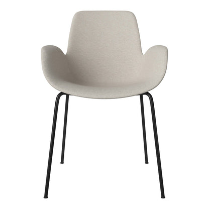 Fauteuil de salle à manger Seed - Rembourré - Piètement en acier, laqué noir