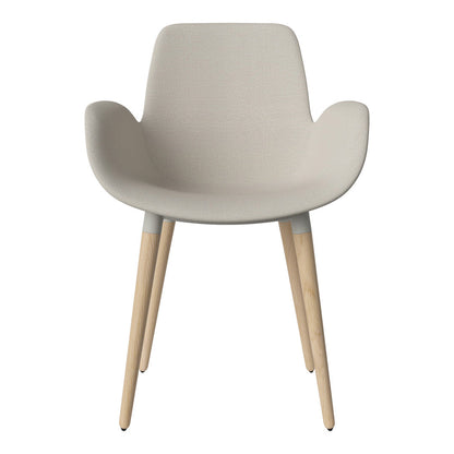 Fauteuil de salle à manger Seed - Rembourré - Piètement en chêne huilé, pigmenté blanc