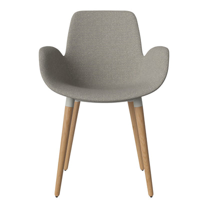 Fauteuil de salle à manger Seed - Rembourré - Piètement en chêne huilé