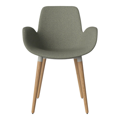 Fauteuil de salle à manger Seed - Rembourré - Piètement en chêne huilé