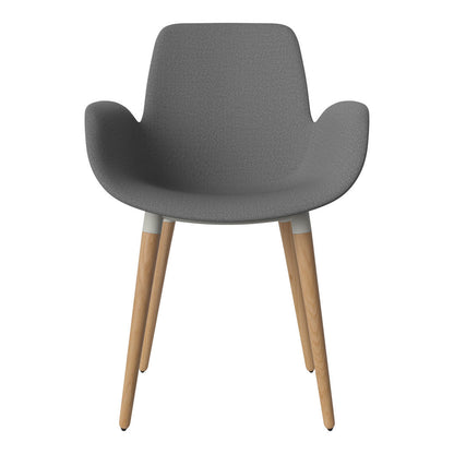 Fauteuil de salle à manger Seed - Rembourré - Piètement en chêne huilé