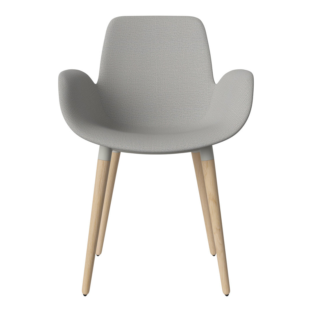 Fauteuil de salle à manger Seed - Rembourré - Piètement en chêne huilé, pigmenté blanc