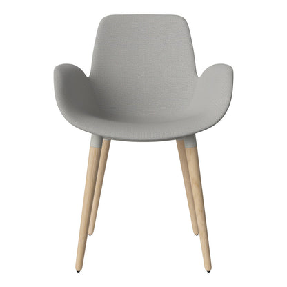 Fauteuil de salle à manger Seed - Rembourré - Piètement en chêne huilé, pigmenté blanc