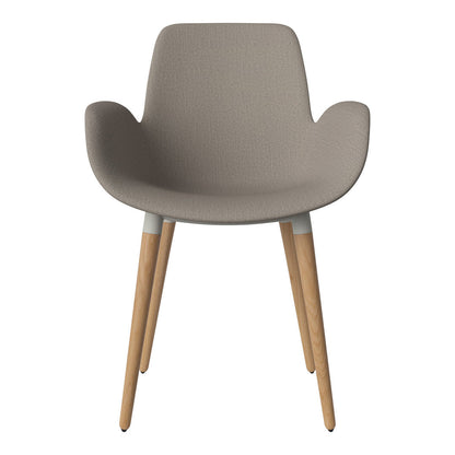 Fauteuil de salle à manger Seed - Rembourré - Piètement en chêne huilé