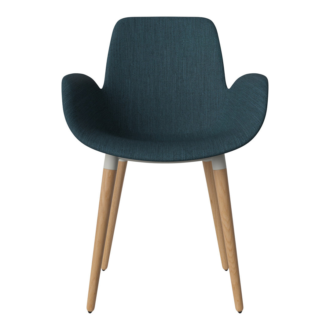 Fauteuil de salle à manger Seed - Rembourré - Piètement en chêne huilé